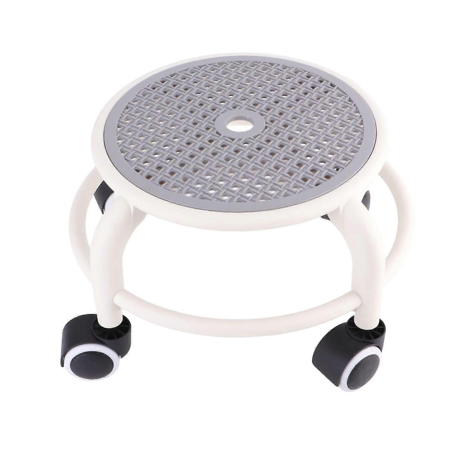 Round Rolling Low Stool Comfortable Universal Wheel Movable Mini Stool High Weight Capacity for Home Grey