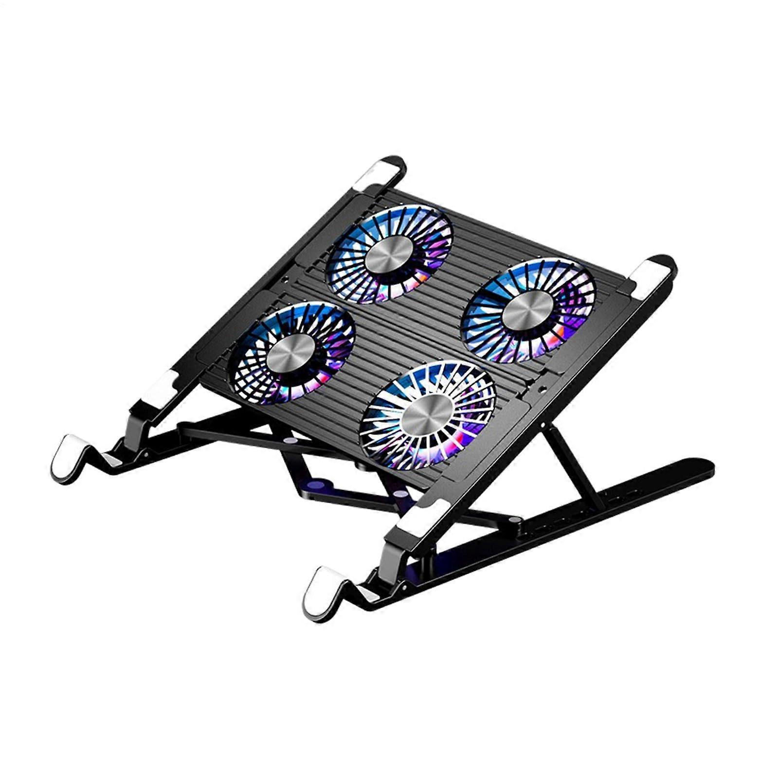 Laptop Fan Cooling Pad Adjustable Height Slim Cooling Base Four Fan Model For Notebook And Gaming Laptops