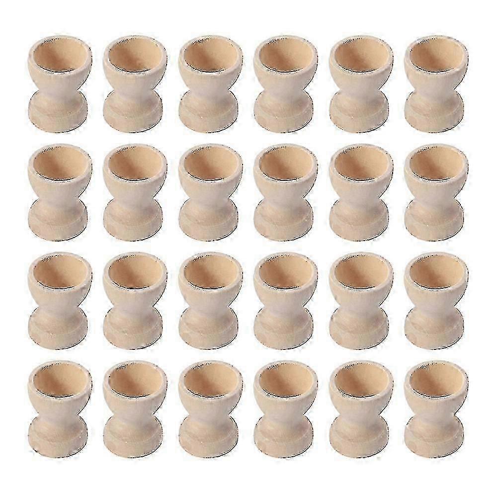 24pcs Wooden Egg Holders Egg Cups Egg Storage Holders Easter Egg Cups For Home-Good