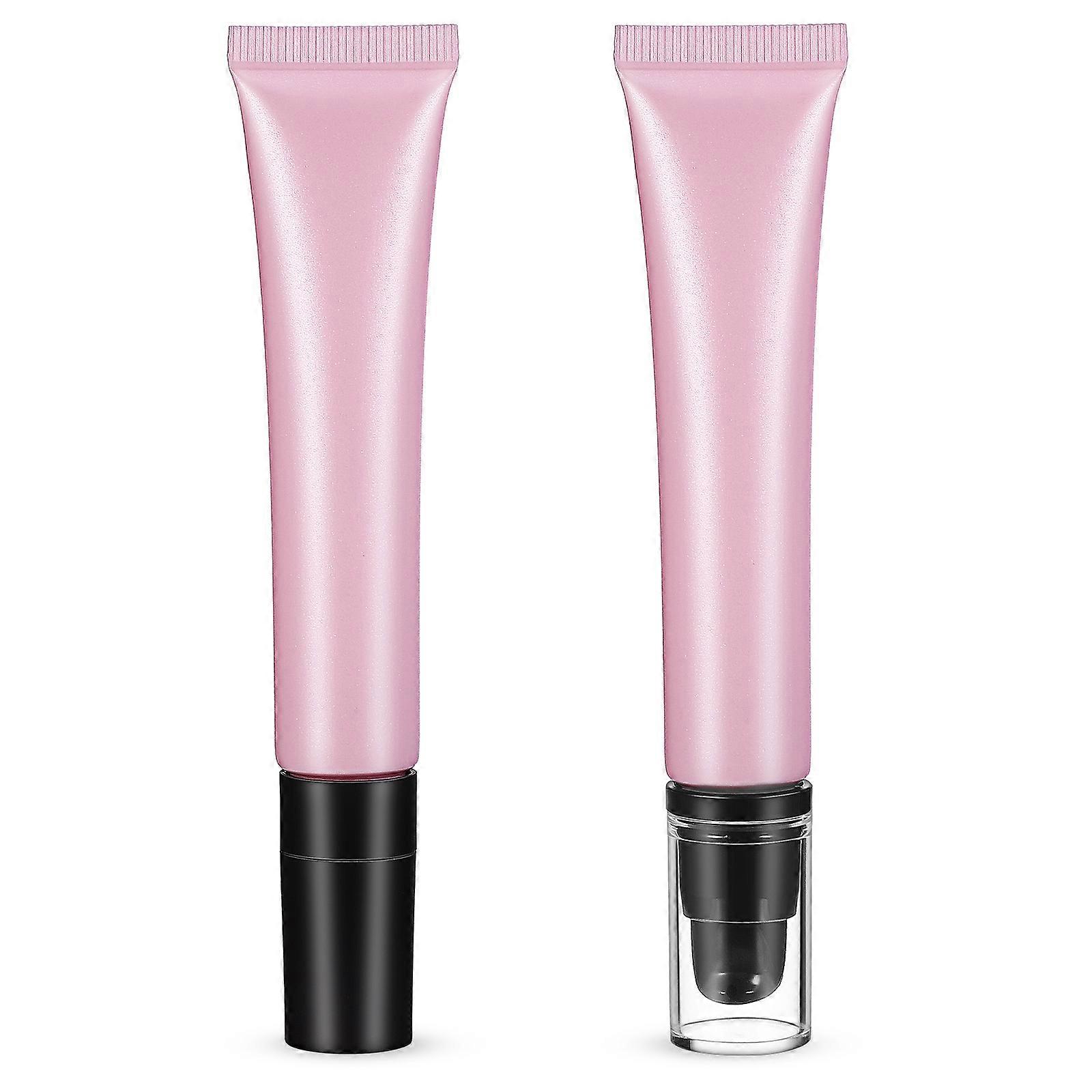 Refillable Tubes Lip Gloss Containers for Makeup Use 8Pcs Pink Plastic