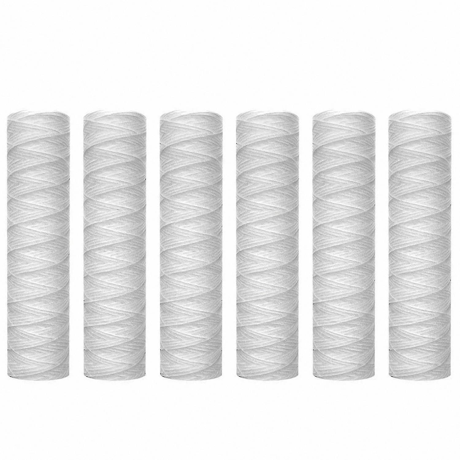Whole House Sediment Filtration, 10 Micron String Wound Water Filter Cartridge, 10" x 2.5", 6-Pack Universal Replacement