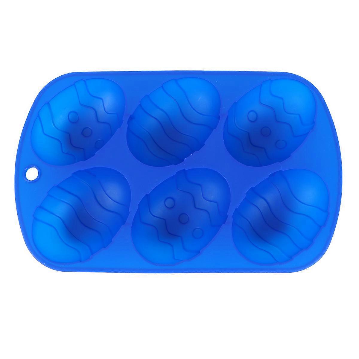 Easter Egg Cake Pan Silicone Cake Molds for Baking 2Pcs Blue Egg Cupcake Mold