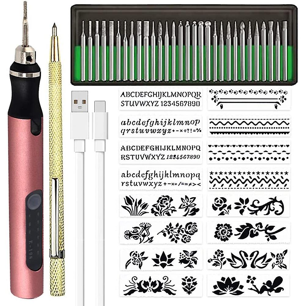 Rechargeable Cordless Mini Engraver Pen DIY Engraving Tool Kit for Metal Glass Ceramic Plastic Wood