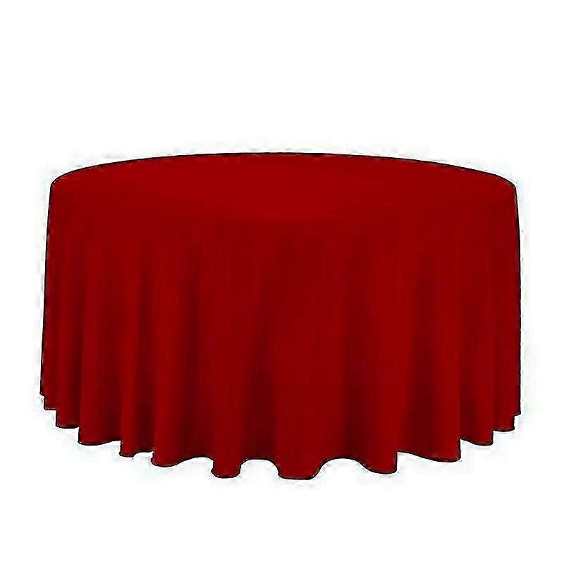 Polyester Round Tablecloth in White/Black/Red/Blue/Gold for Home Decor - 1pc