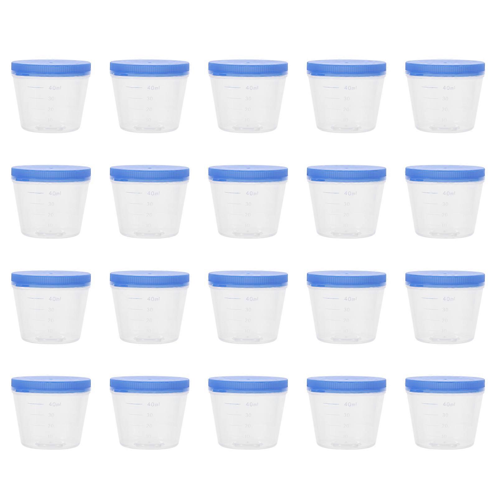 Sample Cups With Lids 20Pcs Plastic Urine Cups For Hospital Use Medical Testing 4.70X4.70X4.20Cm Large Capacity Leak Proof Seal