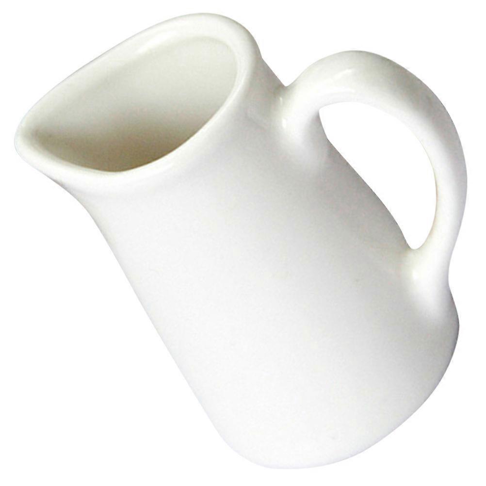 White Creamer Pitcher for Coffee Mini Ceramic Milk Jug