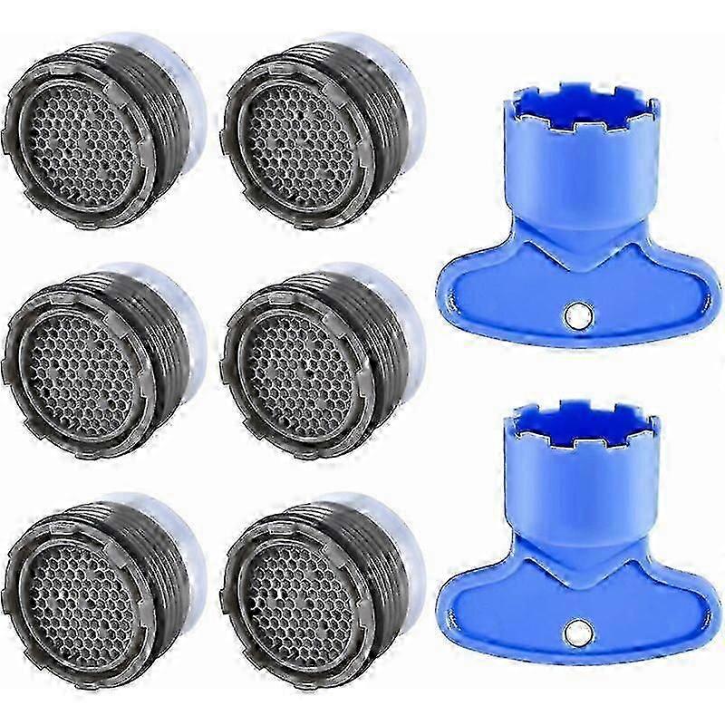 6-Piece M18.5 Faucet Aerator Set for Kitchen and Bathroom Sinks, Includes Water-Saving Spouts and Wrenches
