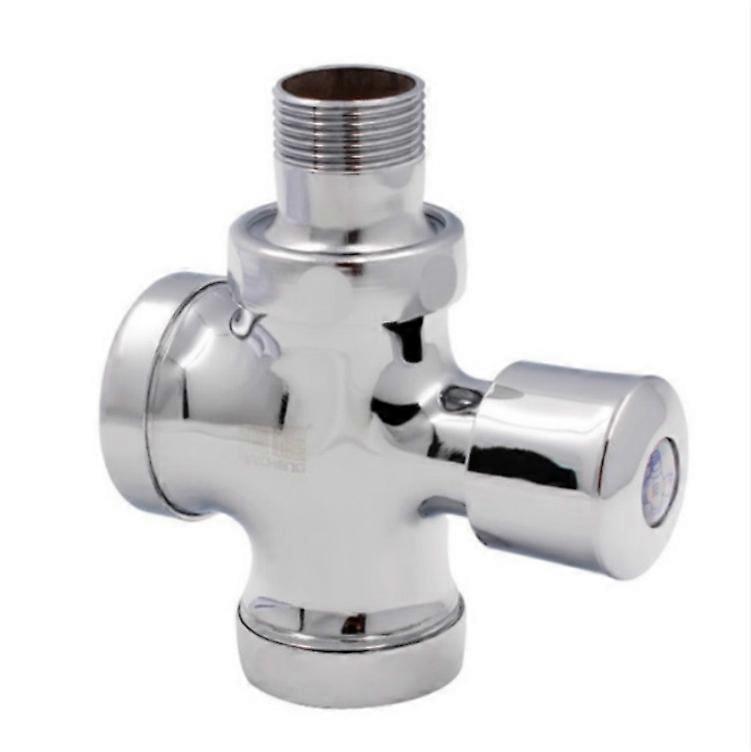 Stool Flush Valve Urinal Delay Valve Hand Press Flush Valve, Style:1 Inch Copper Large