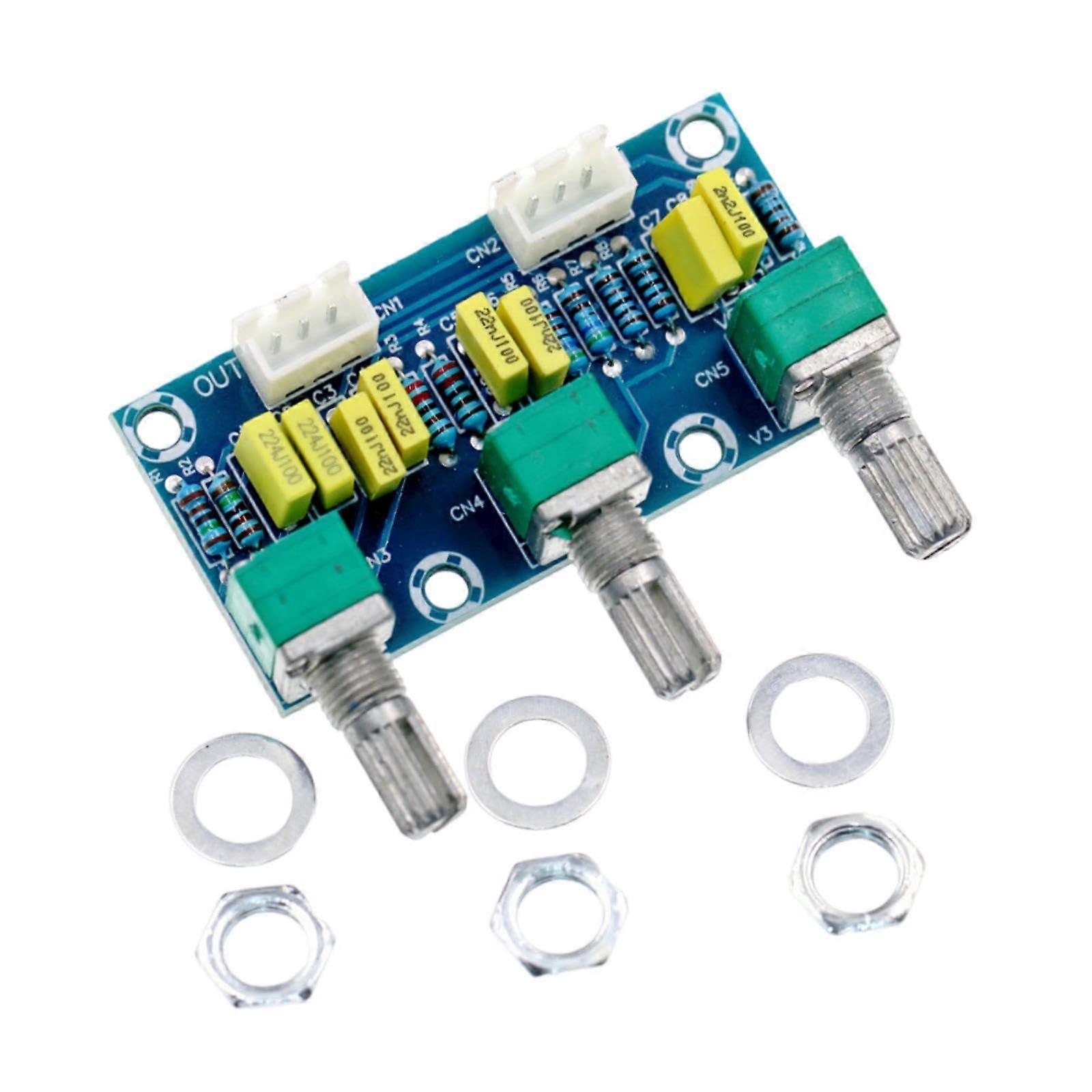 Preamplifier Board Passive Tone Control For TwoChannel Stereo Amplifiers, Bass Treble Volume Control, Compact PCB
