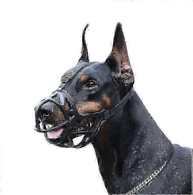 DLM Dog Muzzle Patented Humane Design,Breathable,Adjustable,Padded,Training Muzzle Medium-sized Dogs,Prevents Biting,Dog can Pant Drink XS b