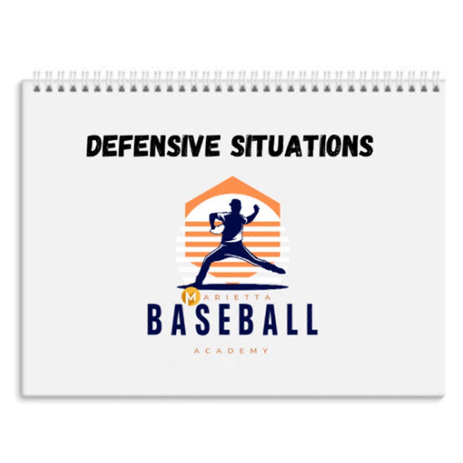 Baseball Coaching Guide Playbook, Baseball & Softball Guide Spiral-Bound, 40 Defensive Drills for Cutoffs, Relays, Bunt Defense & Team IQ Training