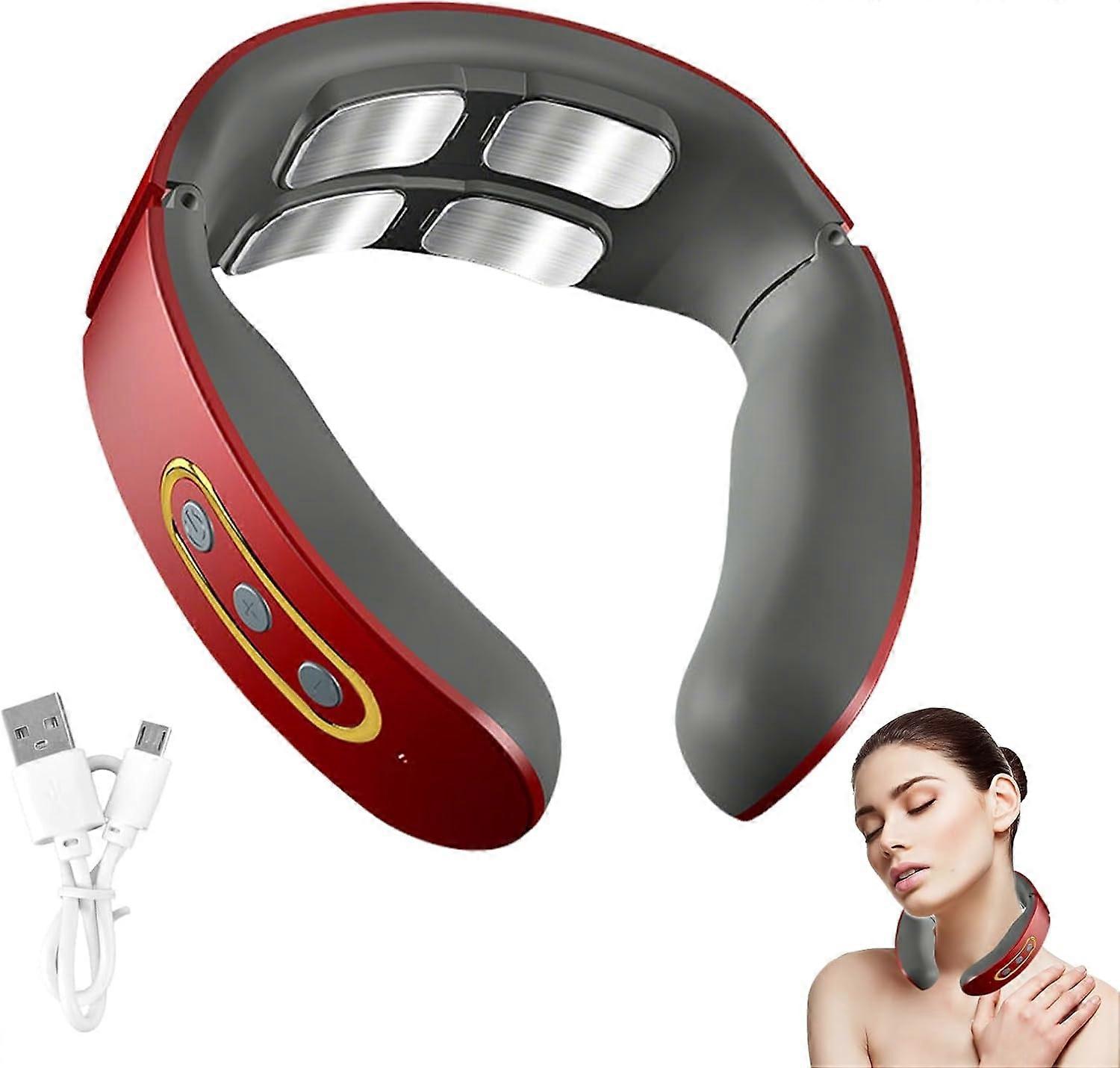 11-in-1 electric neck massager to relieve pain and tension, with 6 modes , suitable for home
