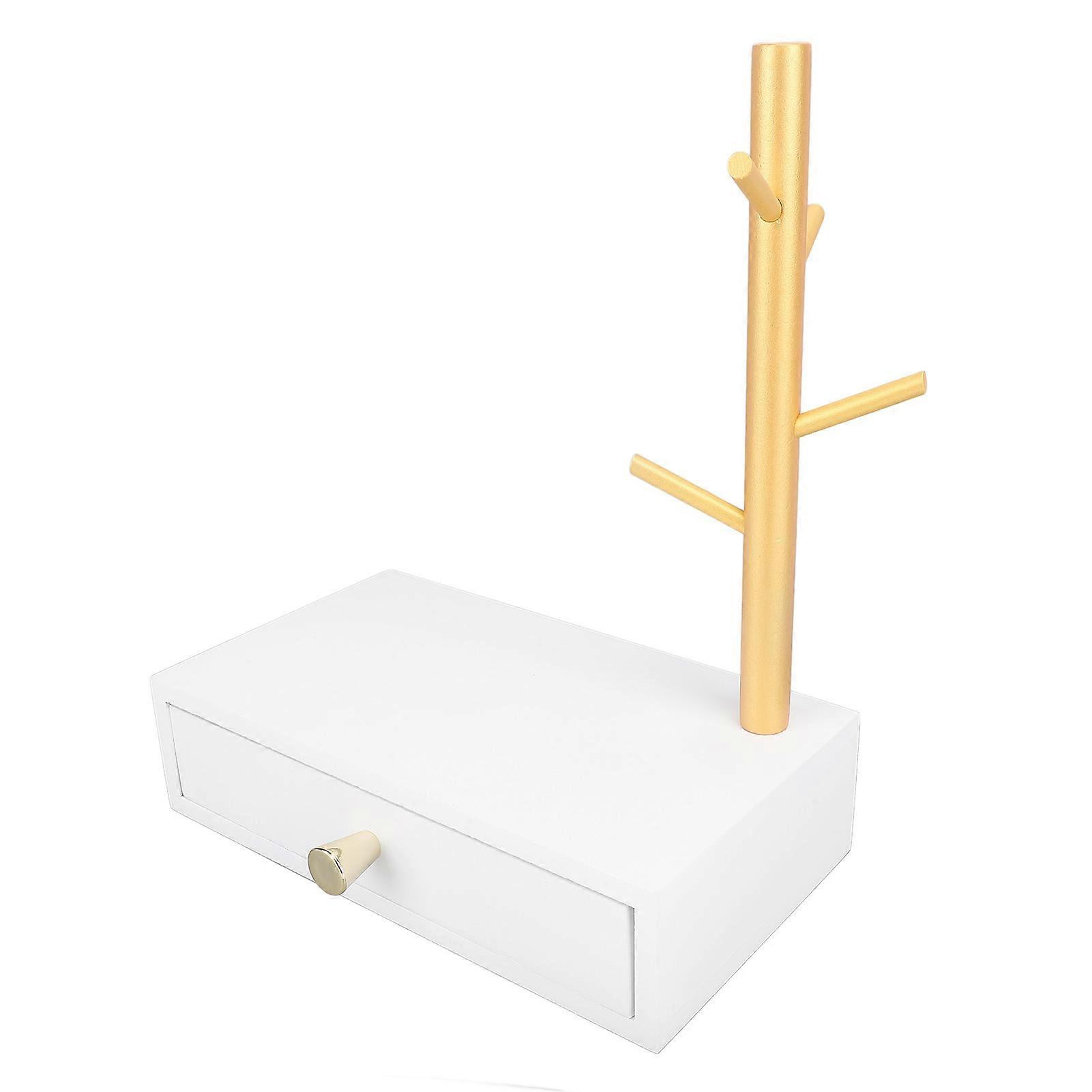 Wooden Desk Organizer with Drawer Desktop Organizer Storage Key Holder Rack Multifunctional Use for Entryway Bedroom 