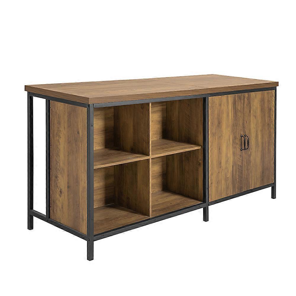 Credenza con isola da cucina, piano di lavoro da 170 cm, tavolo da pranzo multifunzionale e mobiletto da cucina, SoBuy KNL01-F Natura 170x60x89cm