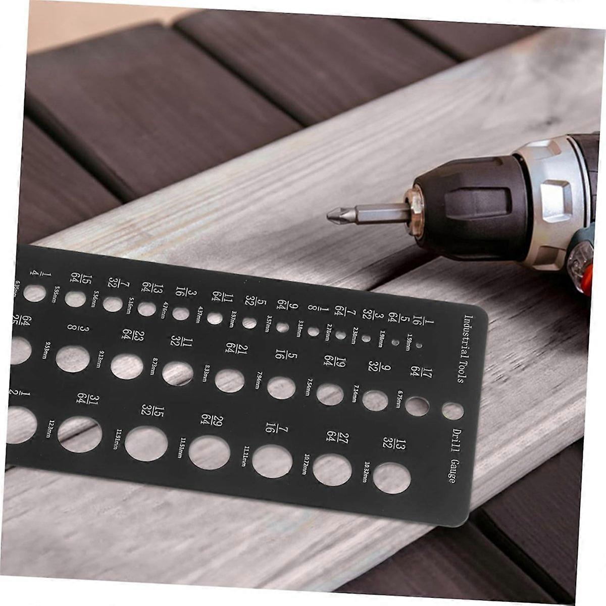 Drill Bit Gauge 1/16 to 1/2 Inch 29-Hole Drill Bit Measuring Inst ent Accurate Drill Hole Measurement Tool
