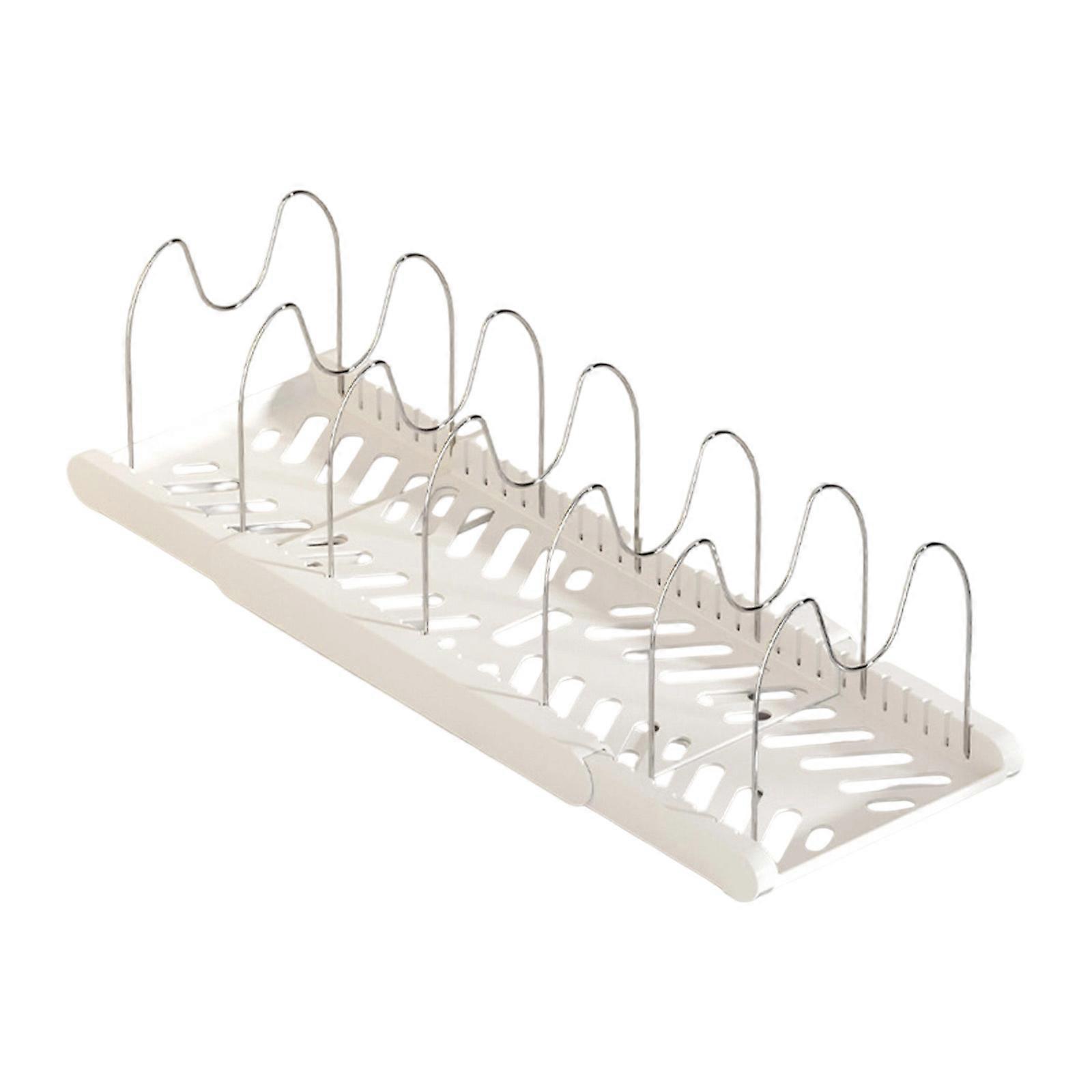 Multipurpose Kitchen Cookware Rack for Under Cabinet Expandable Storage Solution For Pots Pans and Baking Trays  White