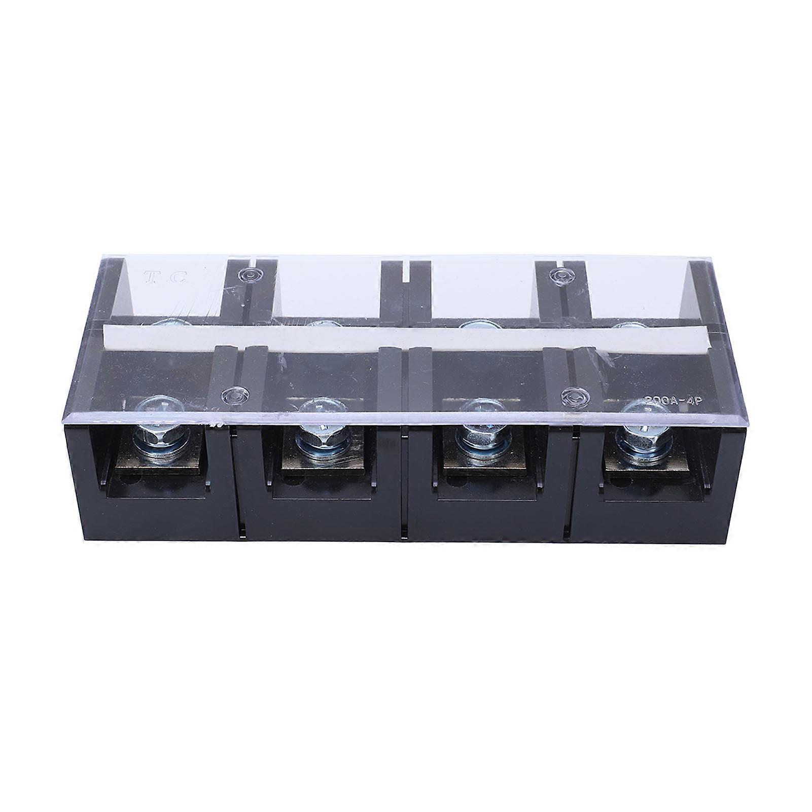 Terminal Block Screw Type Dual Row 4 Position Strip 200A Barrier for Electrical Connection