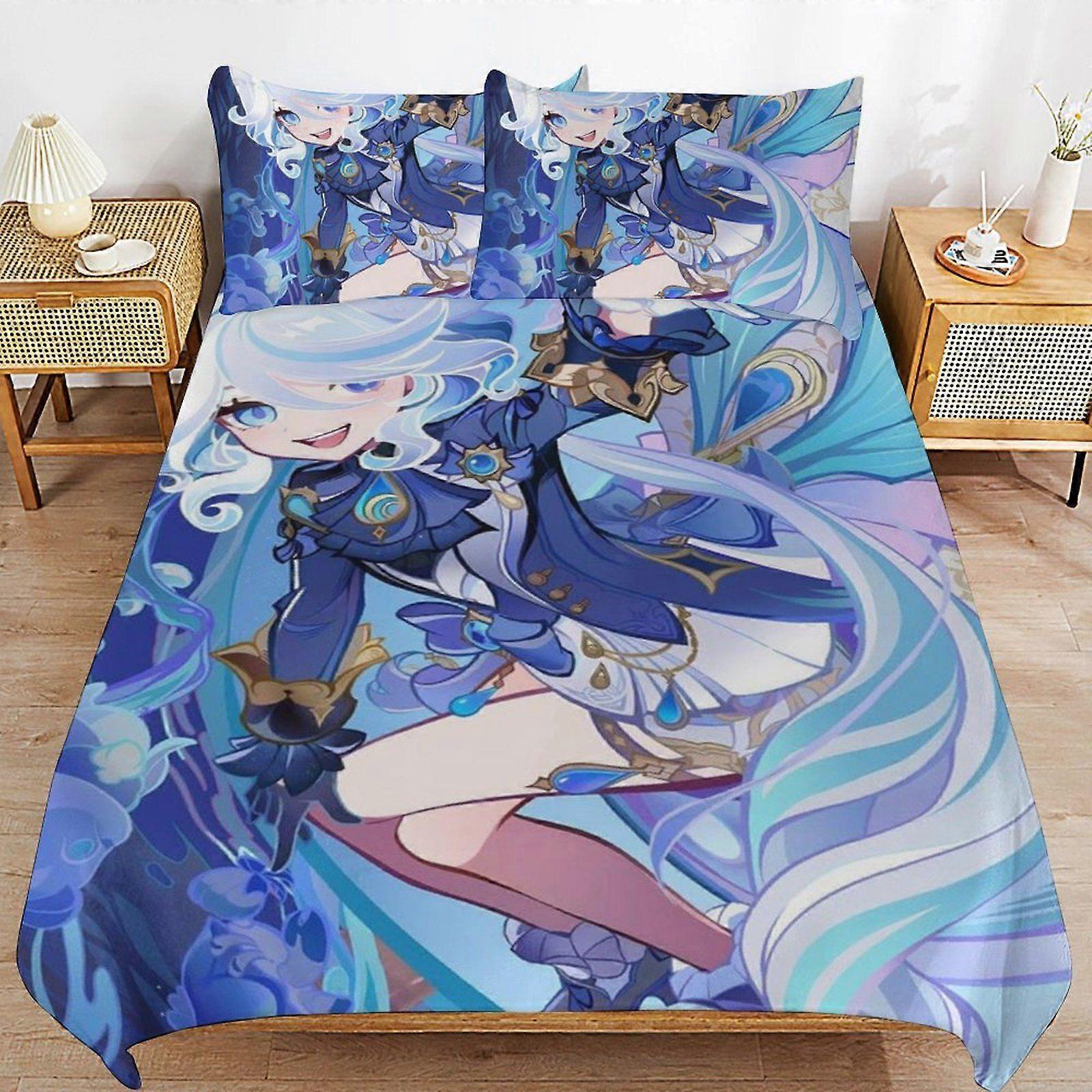 A362 GENSHIN IMPACT Soft Layer Durable Stitch Practical Fit Thread Finish Duvet Cover Sets with Easy Maintenance N362