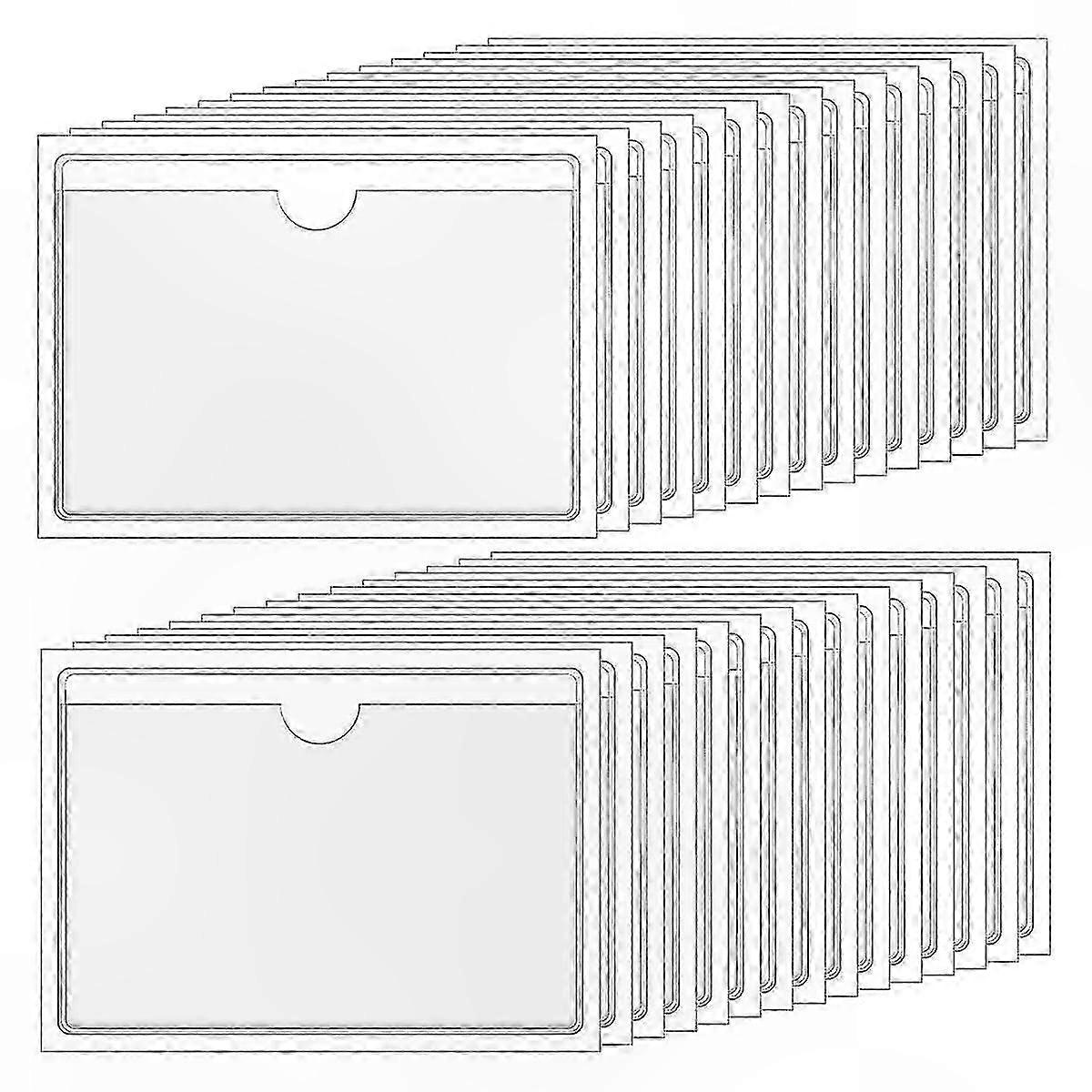 Self-Adhesive Clear Pockets for 4x6 Index Cards with Top Loading Sleeve