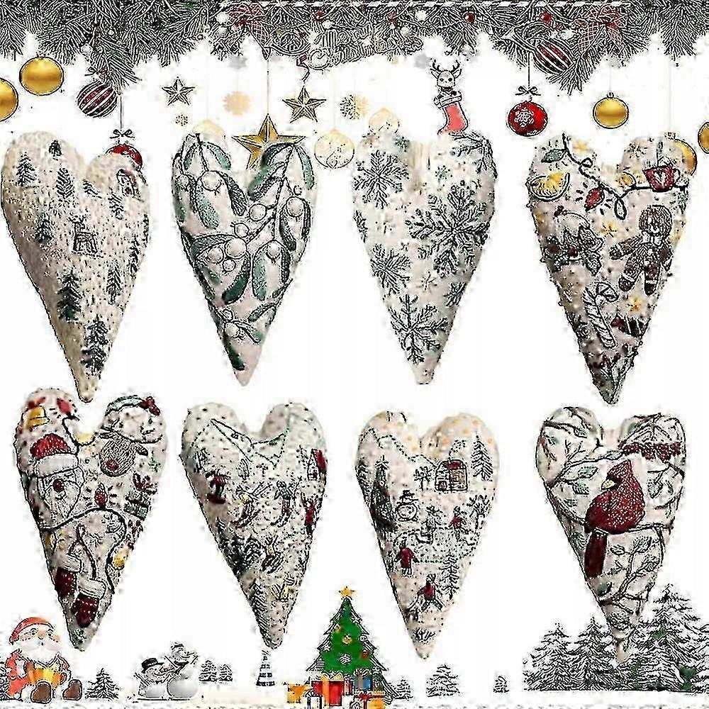 DIY hjertebroderi juledekorasjon, julehjertebroderisett