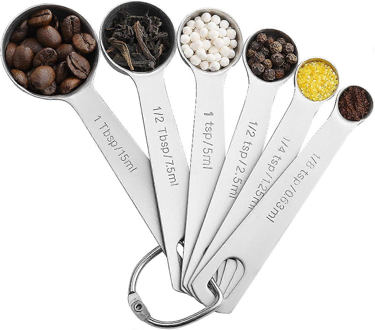 New style Stainless Steel Measuring Spoons, measuring spoons, set of 6 spoons