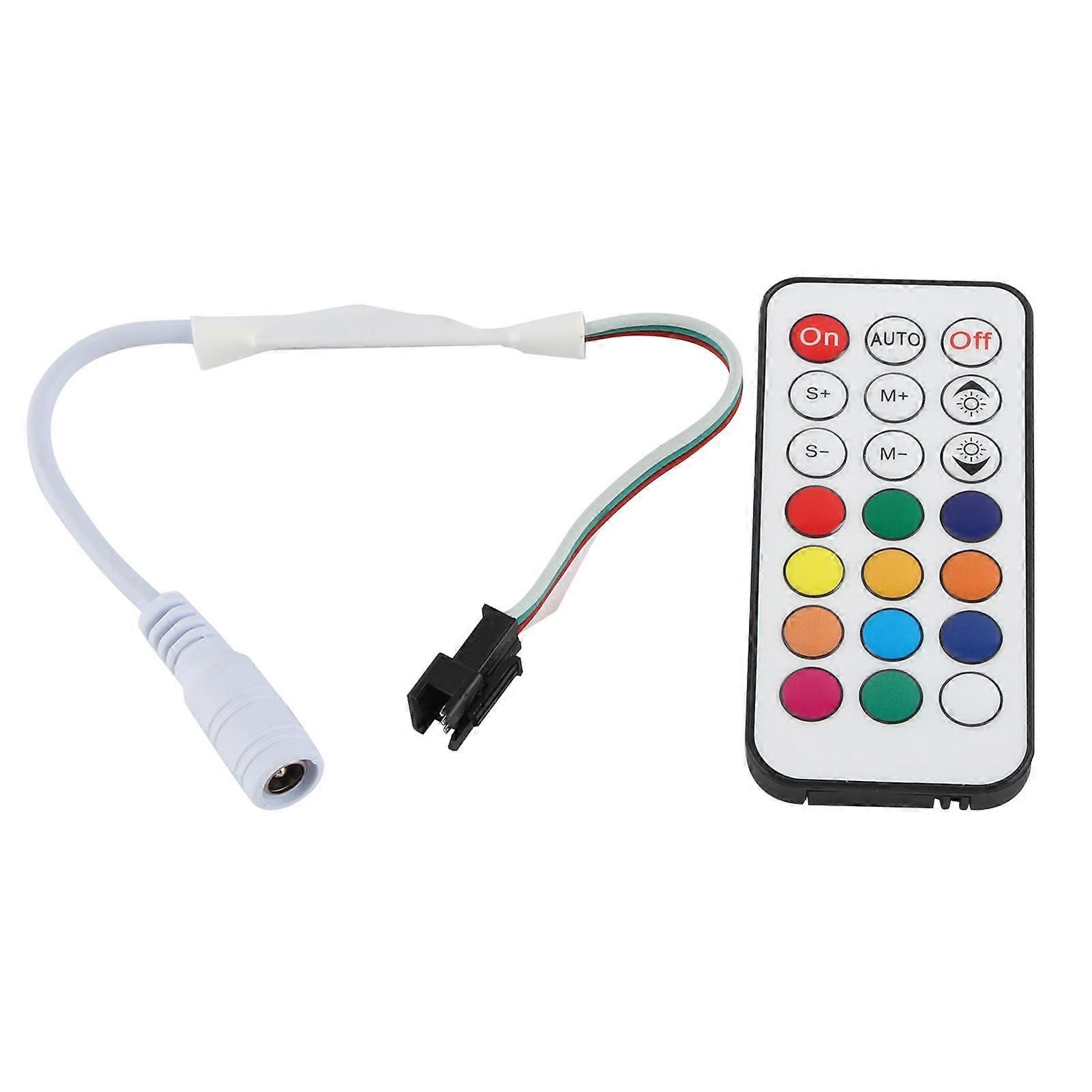 21 Keys RF Mini Wireless Remote Dimmer Controller WC2811 2812B Full Color Adjustable Brightness