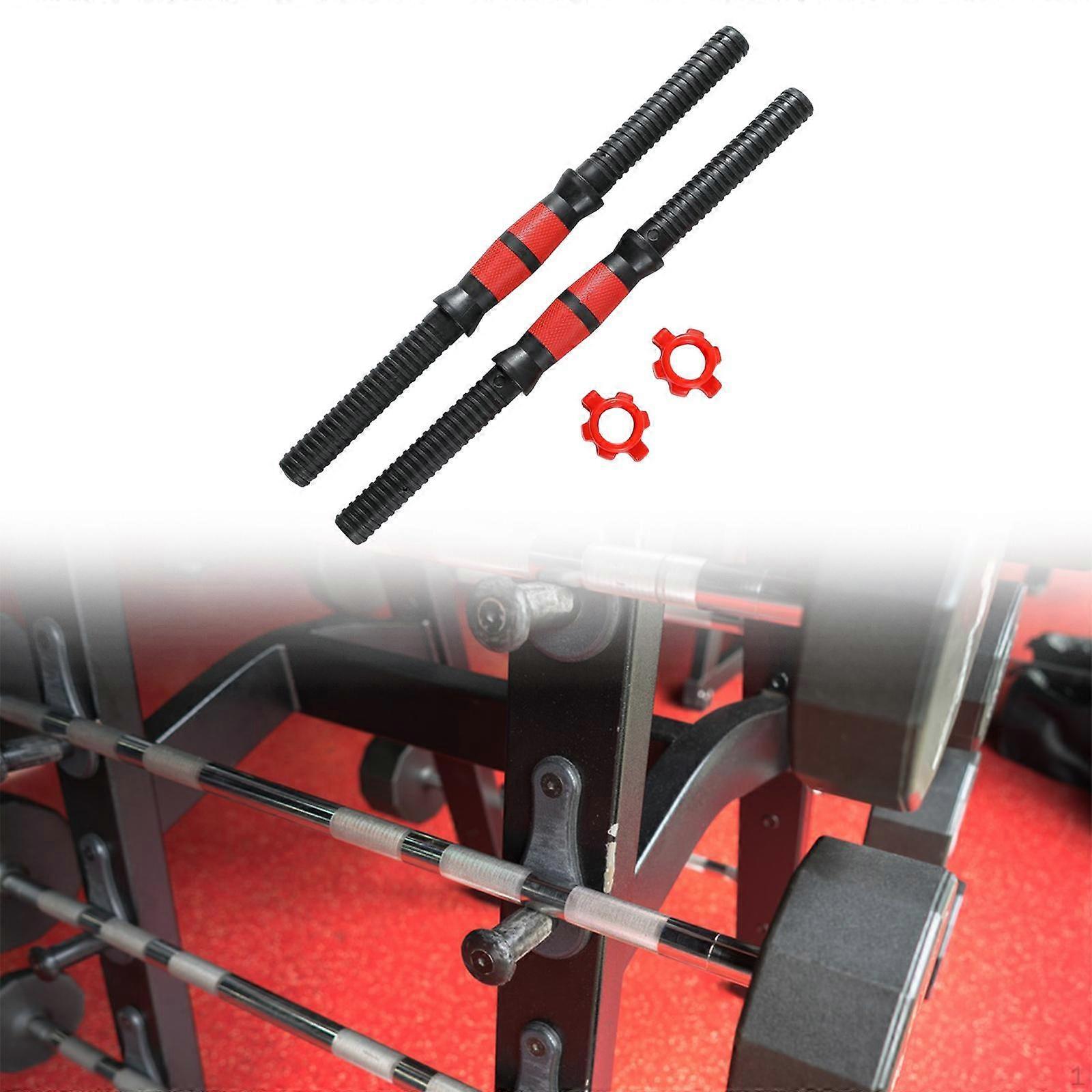 2 Dumbbell Handles with Non-Slip Grip And Nuts for Weight Training Set