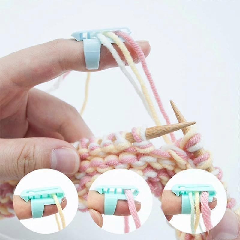 Finger Splitter Sweater Wool Knitting Tool 4 Yarn Guide Thimble Plastic Sewing