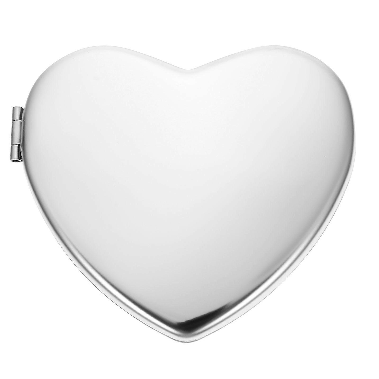 Double-sided Folding Pocket Mirror Compact Heart Shaped Mirror for Women