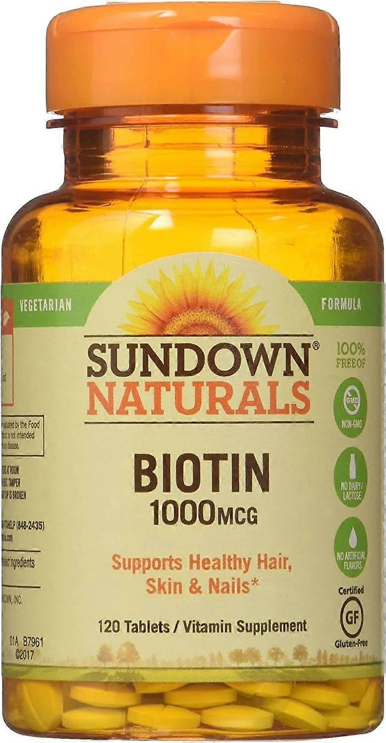 Sundown Naturals Biotin, 1000 Mcg, Tablets, 120 Ea