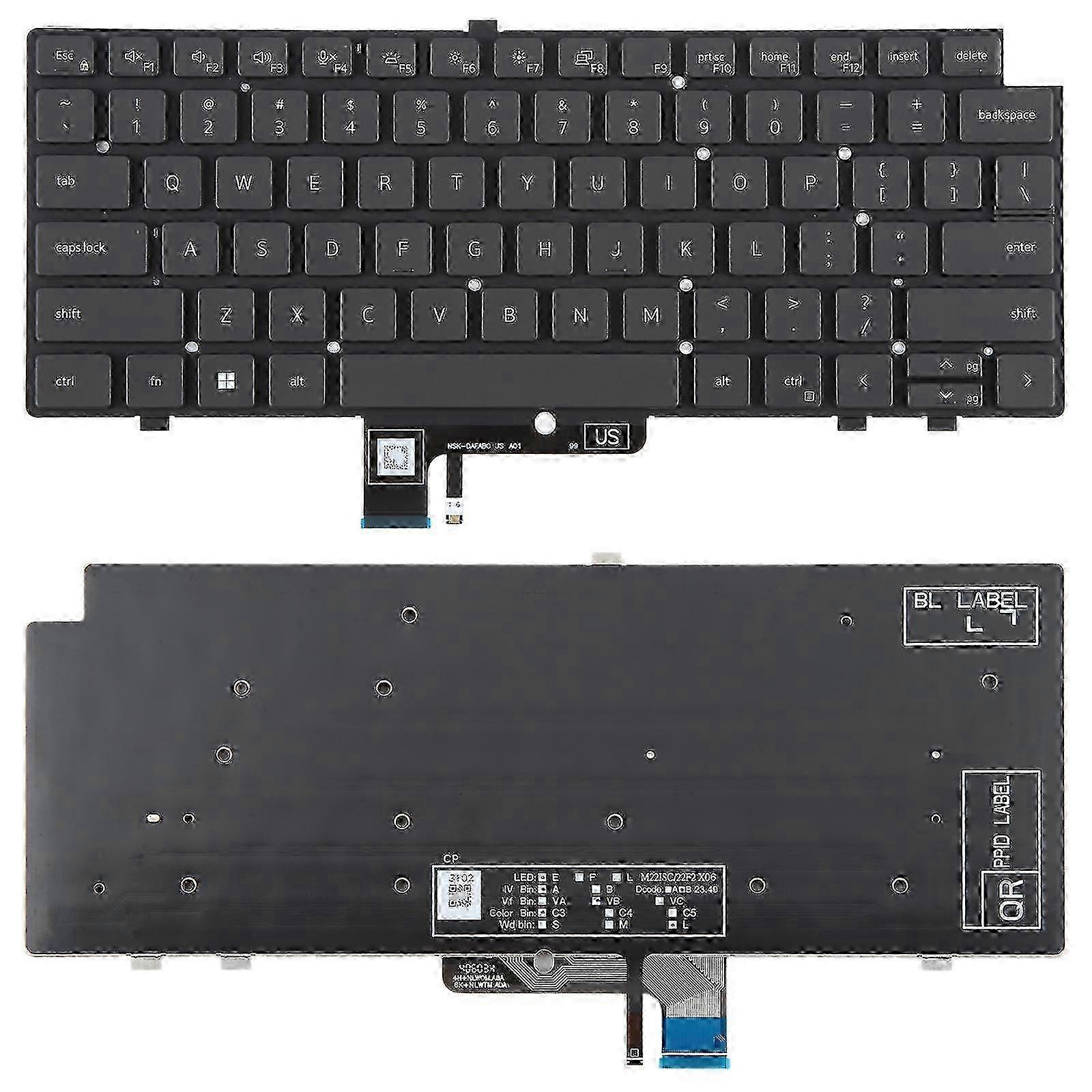 US Version Backlit Laptop Keyboard for Dell Latitude 7340 7440 7640 For Dell Latitude 7340