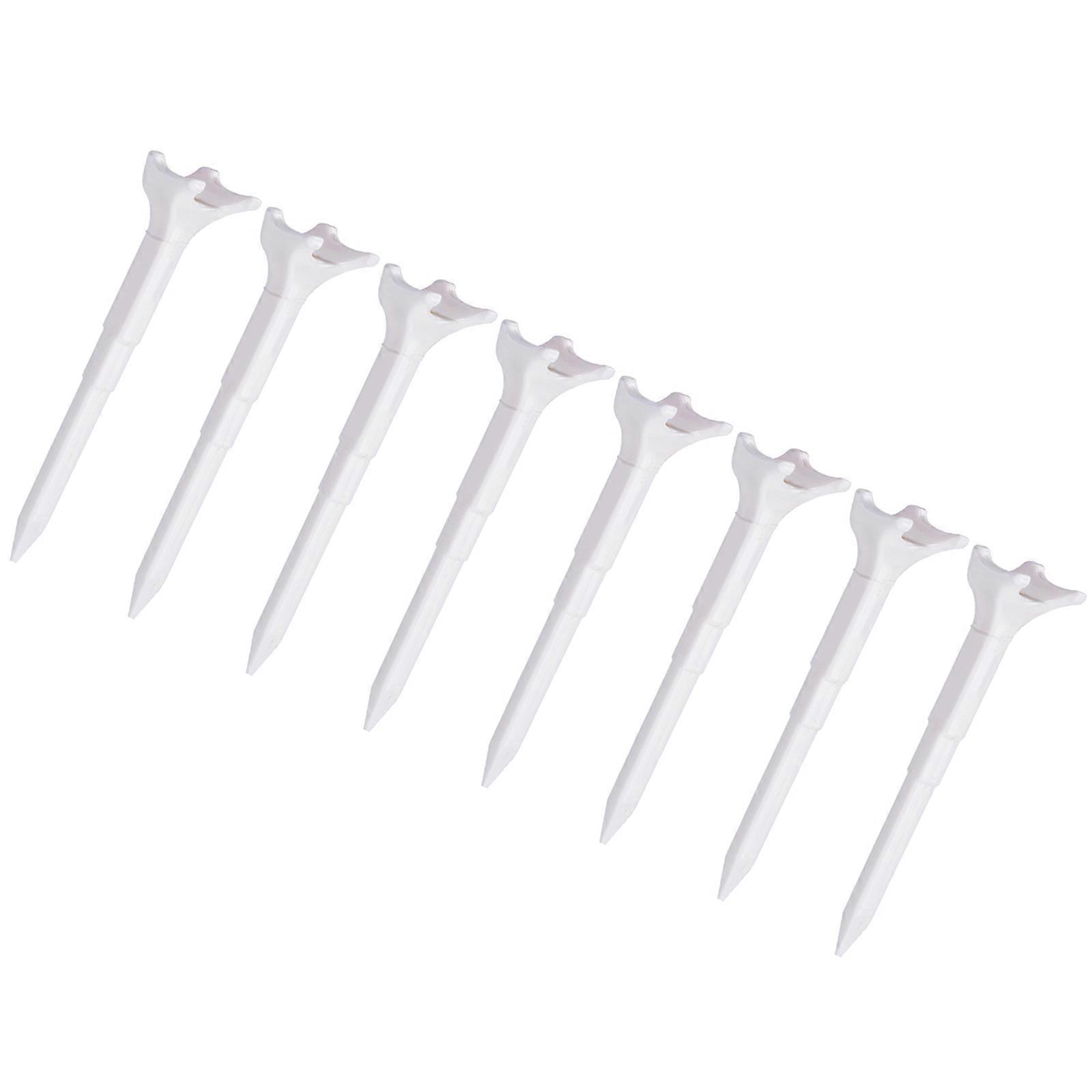 8Pcs 4 Prongs Head Plastic Tees Enduring Long Golfs Tees Replacement Training Practice Tees Golfs Accessories Multicolor
