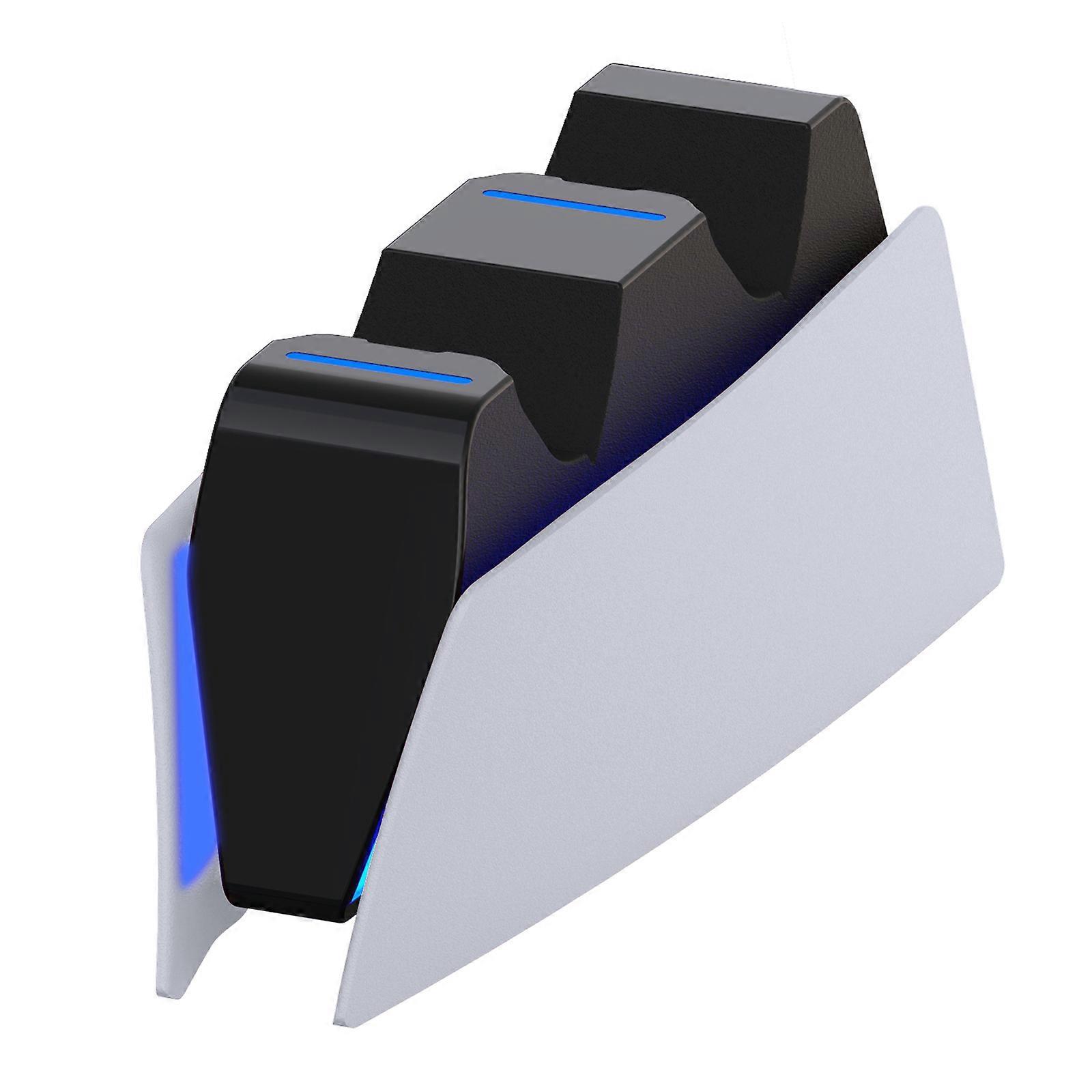 Double Controller Charging Station Charging Stand Gaming Accessory Fast Charging Dock Station Base with Light  White