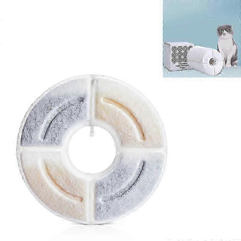 f Round Pet Automatic Water Dispenser Filter Core High Iodine Value Coconut Shell Activated Carbon Filter Cotton, Specification: 12 PCS/