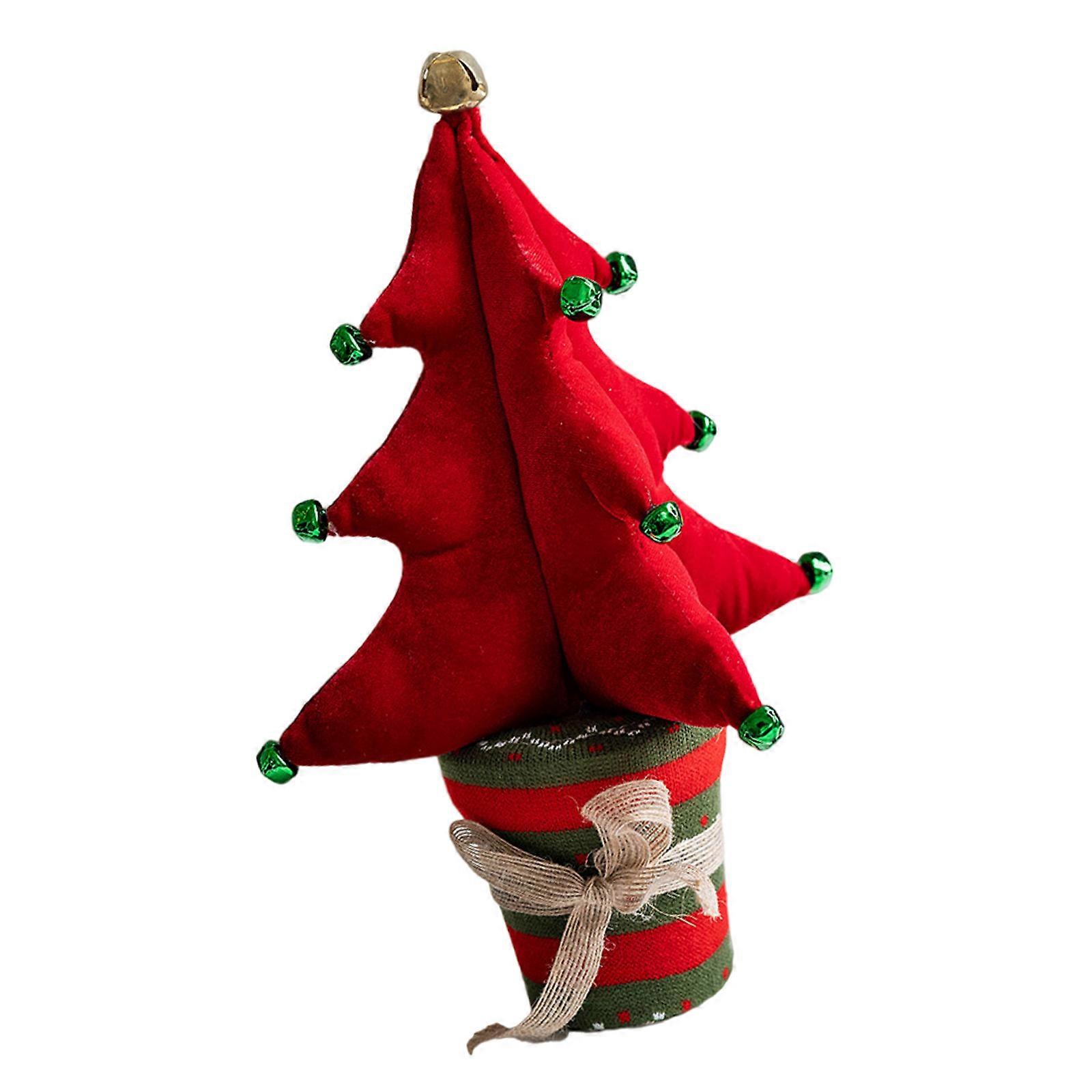 Miniature Artificial Christmas Tree Portable Christmas Tree with Festival Ornament for Intimate Holiday Setting  Red