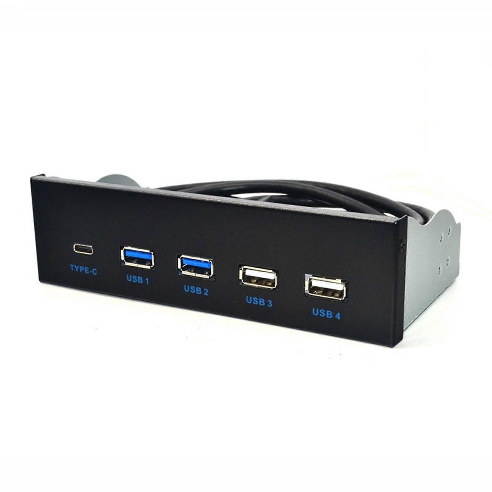 5.25" Media Dashboards USB 3.1 Front Panel 2 USB3.0 + 2 USB2.0 + TypeC TypeE for PC Desktop 5.25" ROM Drive Bay Multicolor