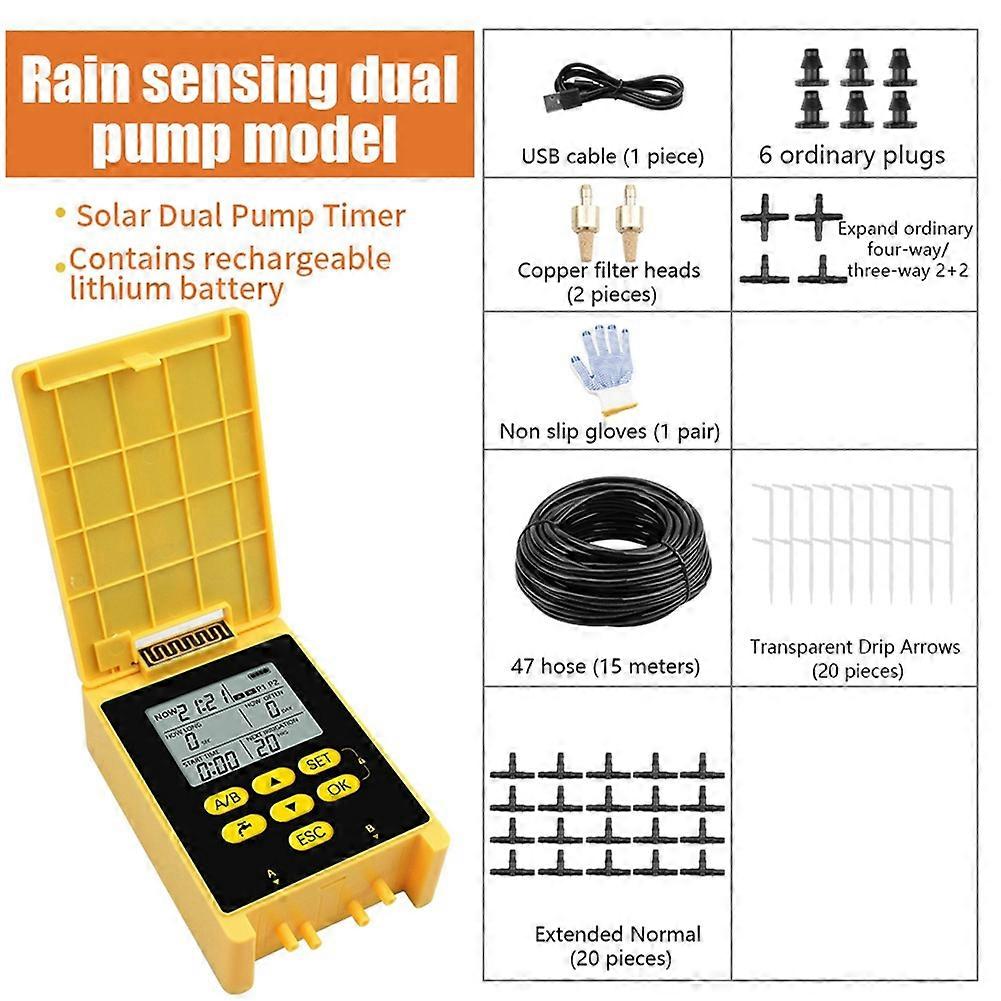 Smart Solar Irrigation Timer LCD Automatic Irrigation System Outdoor Garden Watering Tool Adjustable Program