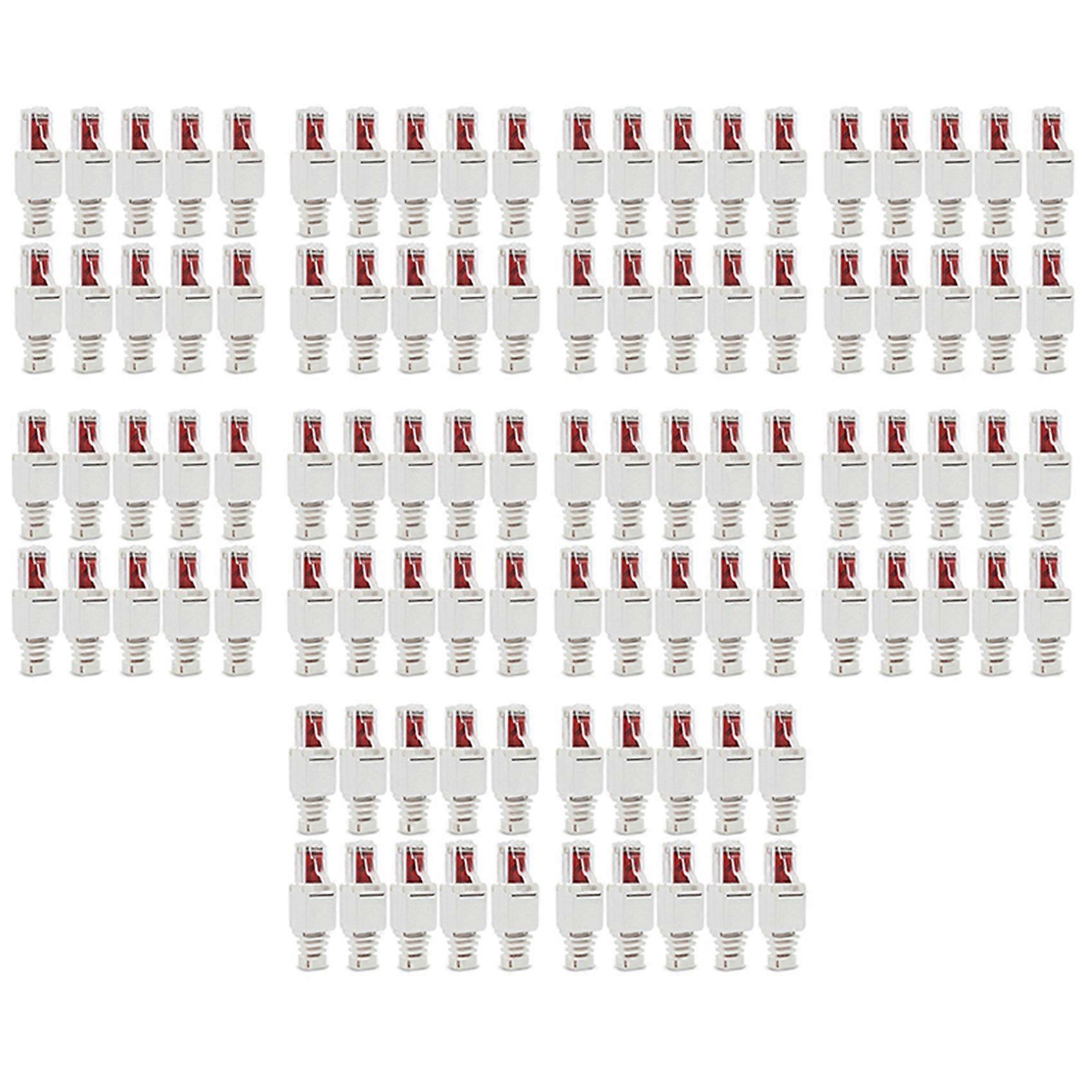 100 x Network Connectors Tool-Free RJ45 CAT6 LAN UTP Cable Plug Without Tools Cat5 Cat7 Installation