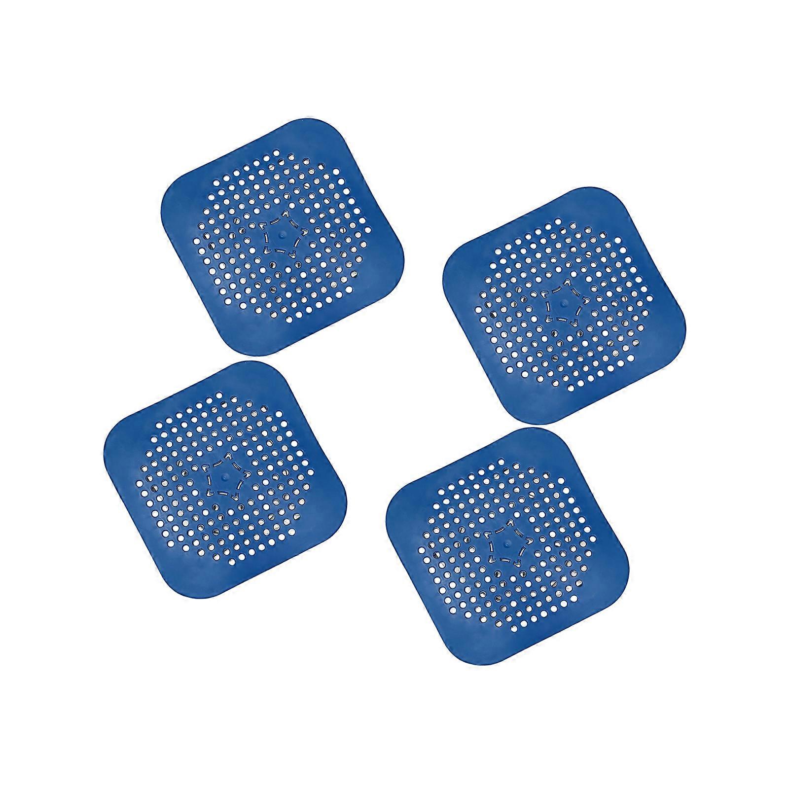 Durable Food Grade Drain Protector Odor Resistant Square Bathroom Sink Cover  Blue