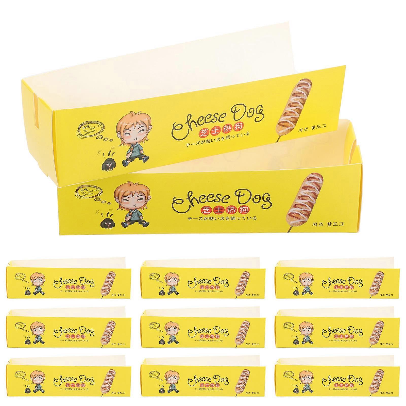 Hot Dogs Containers Paper Holder for Storage 100Pcs Boxes