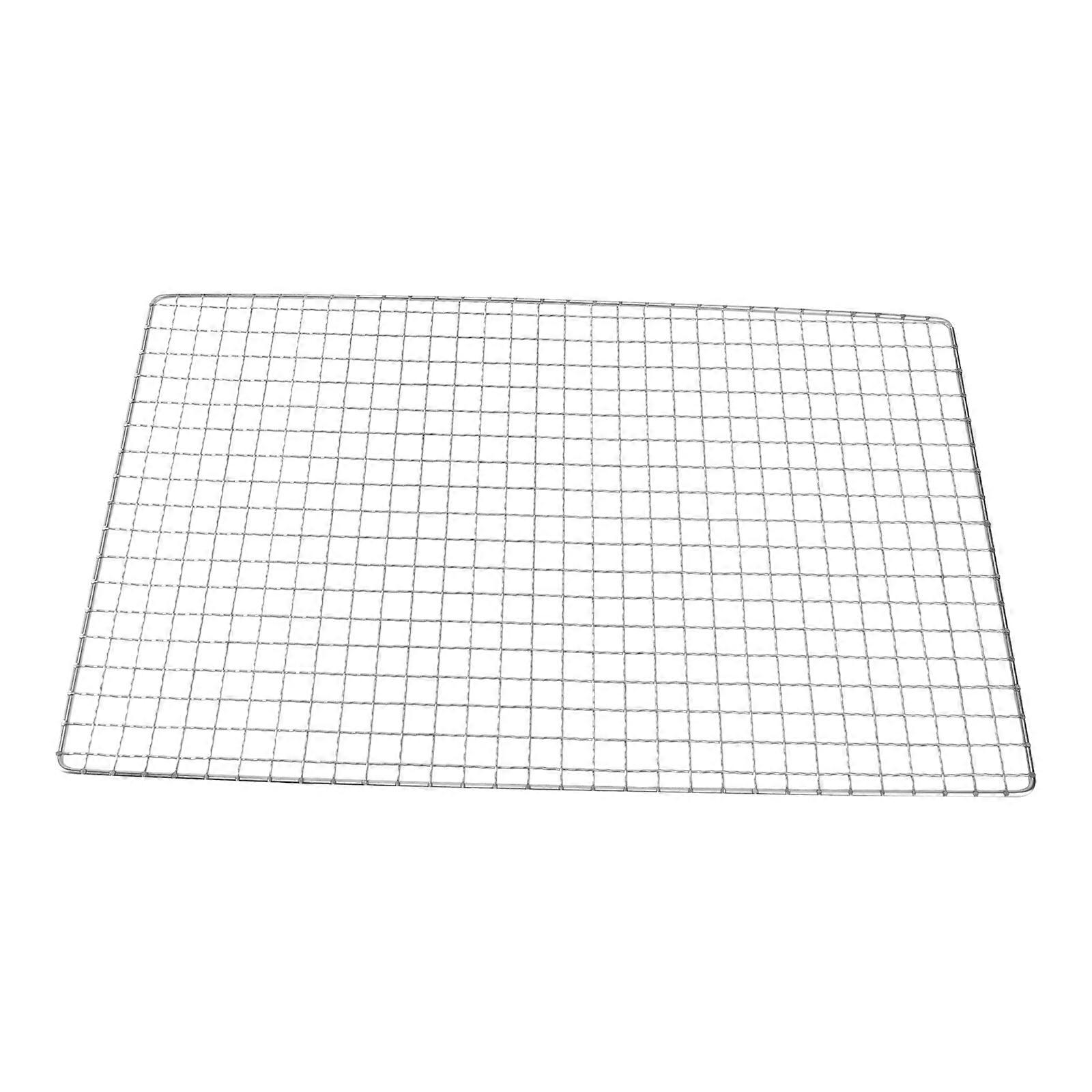 Grill Cooking Grate Stainless Steel Barbecue Rack Square Shape Multi-Purpose Baking Net For Home Kitchen 26 x 44cm Generator 1Pack
