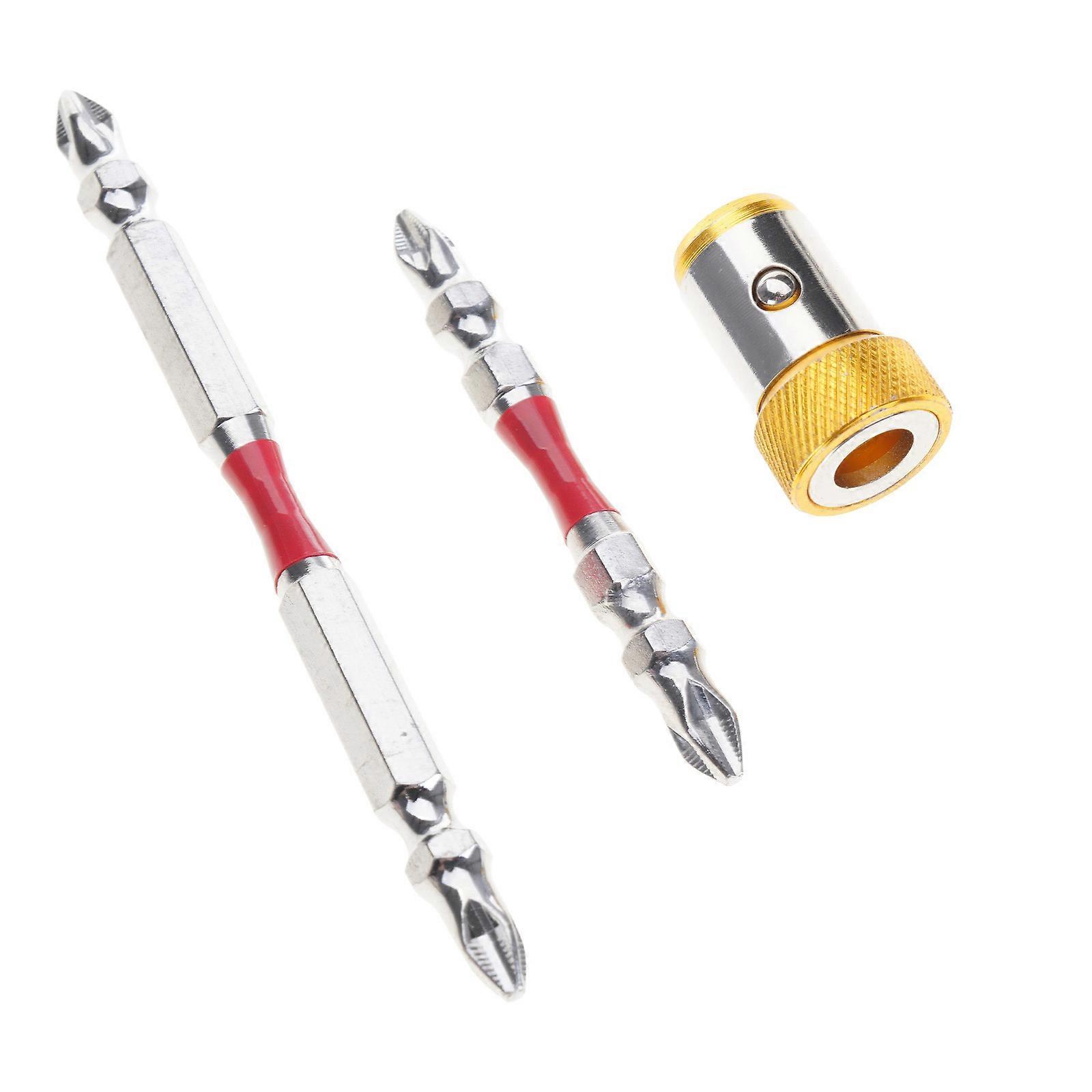 Magnetic Impact Bit Antislip Long Screwdriver Bit Set Double Headed Crossed Impact Driver Bit for Power Drilling Multicolor