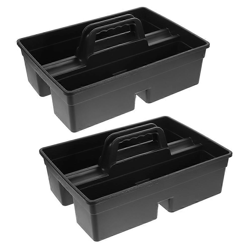 Cleaning Supplies Basket Durable for Storage 2Pcs Plastic Container Grey