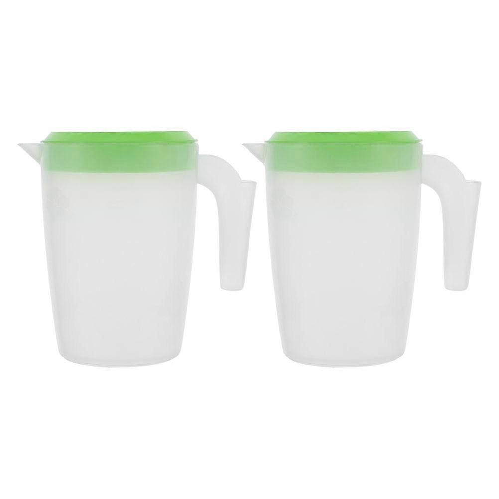 Plastic Cold Water Pitcher for Bars 2Pcs with Comfortable Handle and Lid