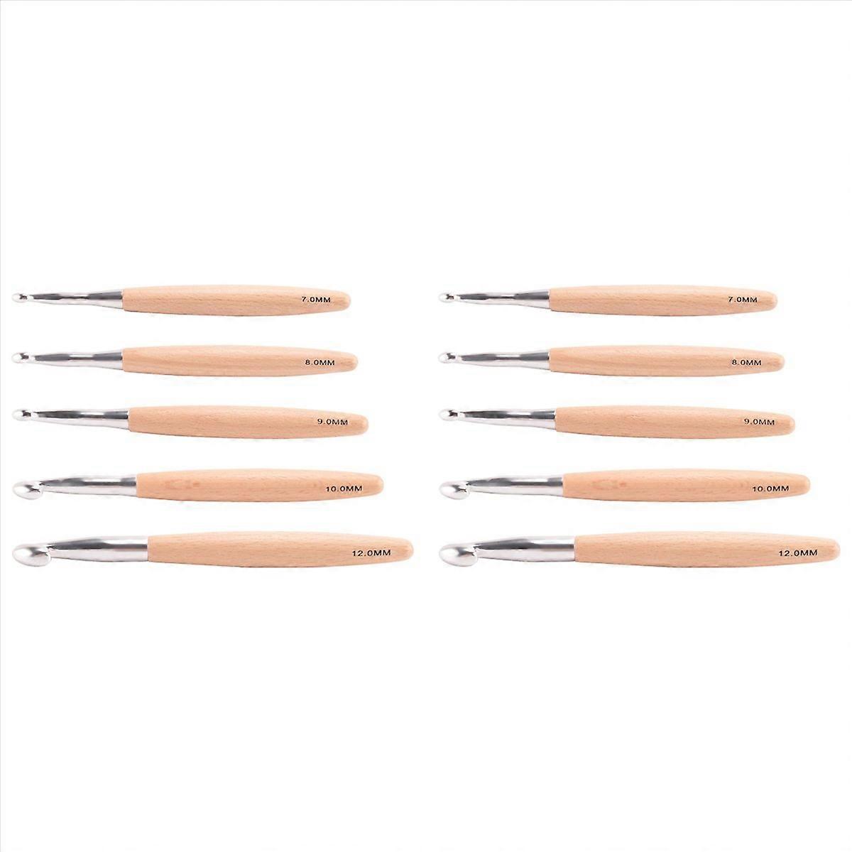 Crochet Hooks Set with Handle, for Chunky Yarn, Size 7/8/9/10/12mm