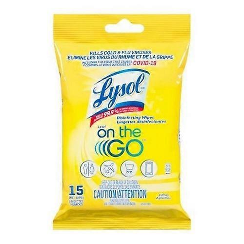Lysol Citrus Scented Disinfecting Wipes, 15 Count (Case Of 24)