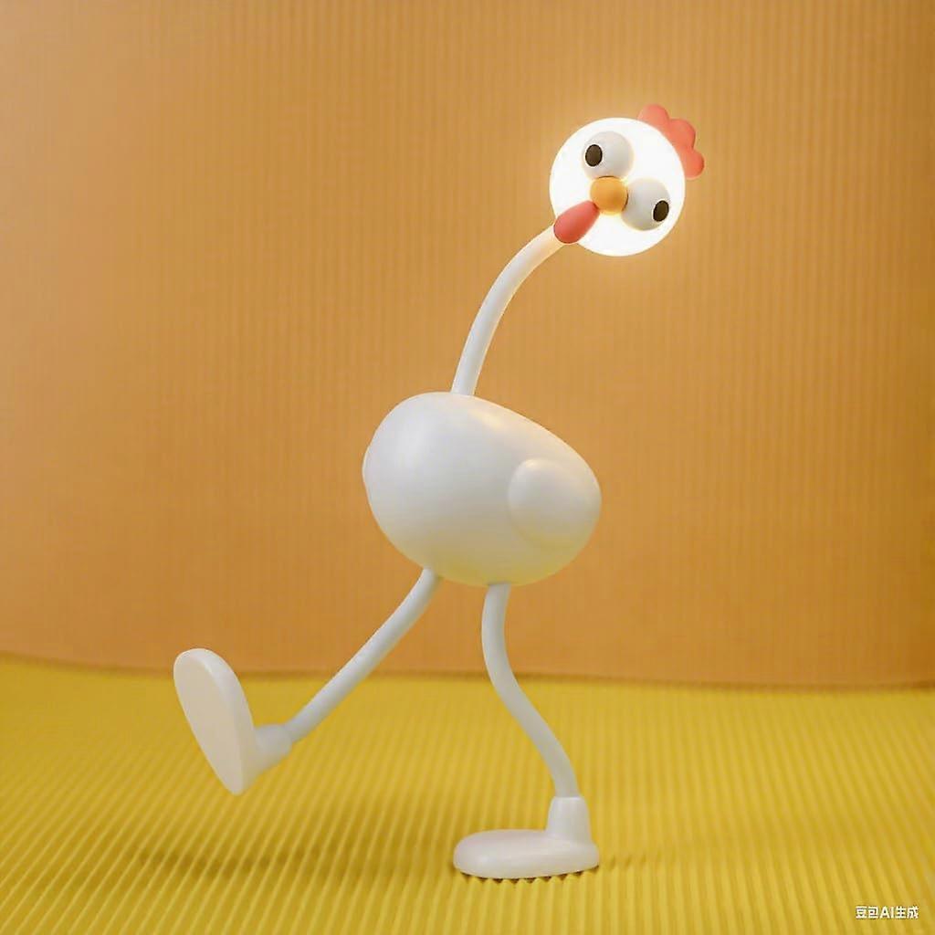 Cute Night Light Chick LED Desk Lamp with Touch Control, USB Rechargeable, Bendable Gooseneck