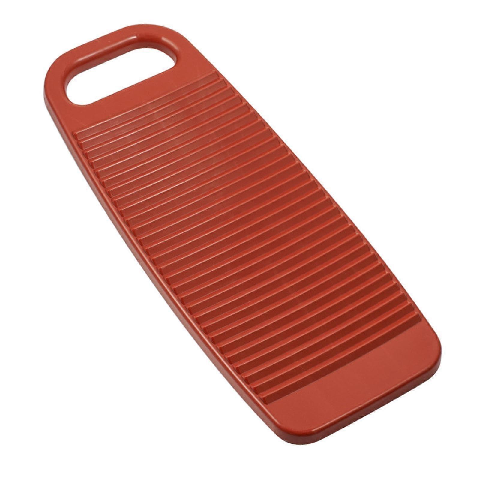 Washboard for Clothes with Anti Slip Design and BuiltIn Soap Holder, Red, 45x19x2.4cm