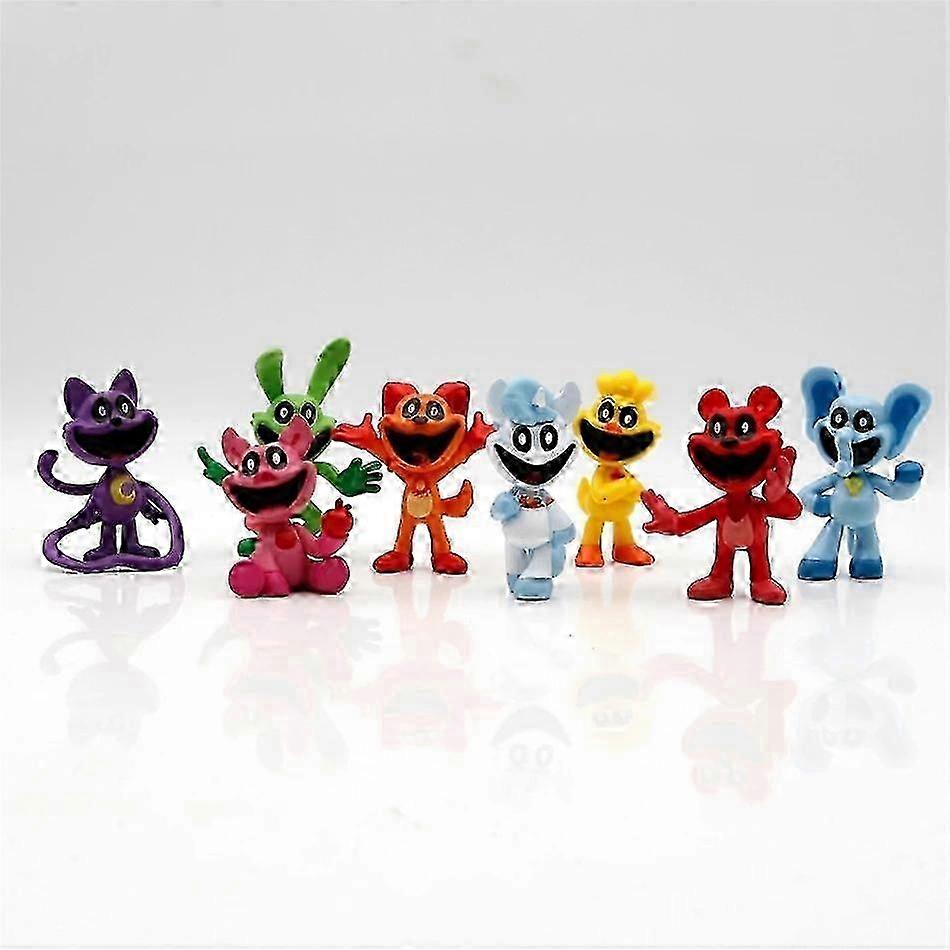 G296335XHW Pcs Smiling Critters Game Character Model PVC Catnap Catnat Anime Character Model Birthday Gift Toy