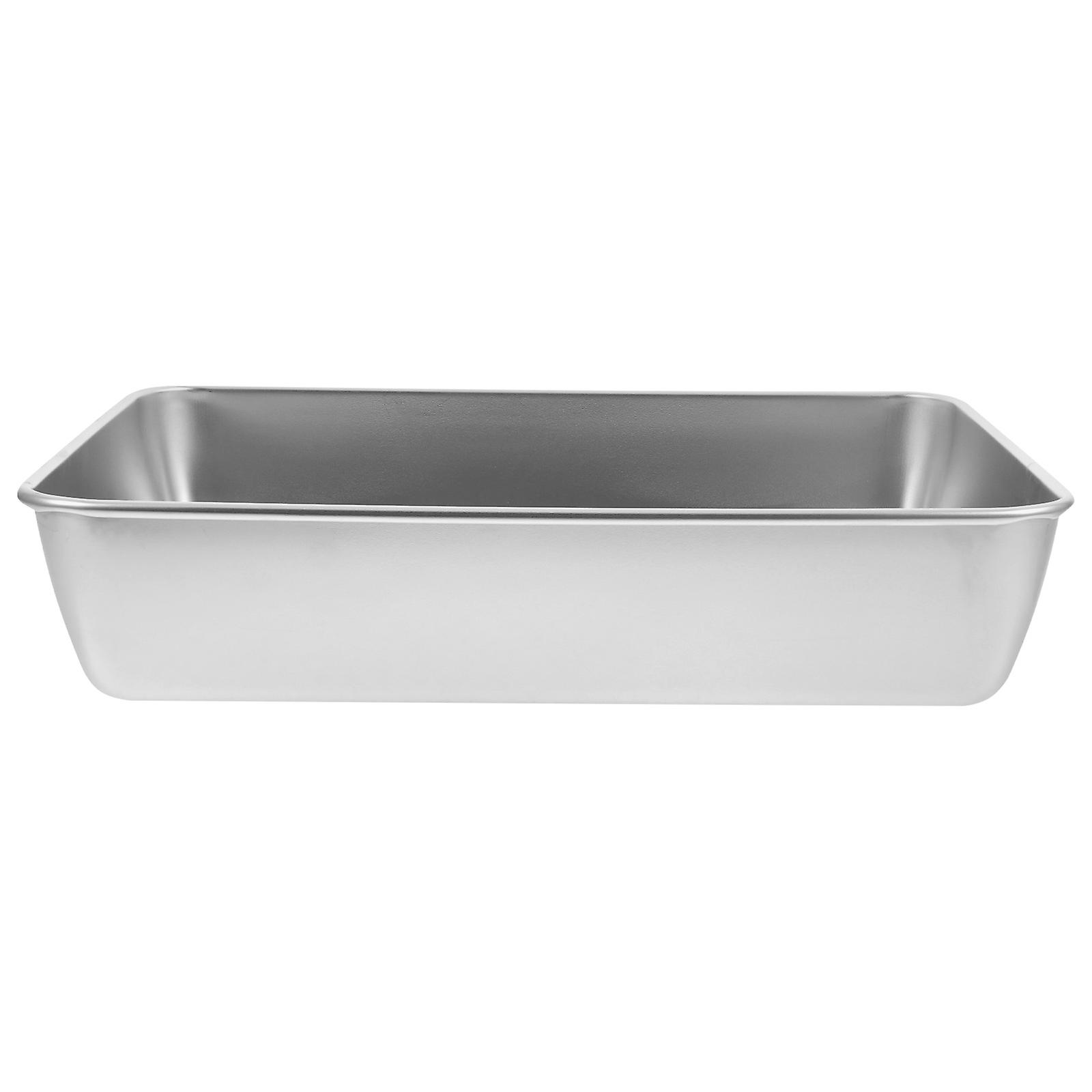 Silver Stainless Steel Baking Pan Rectangle for Multi-Function Use 5Pcs